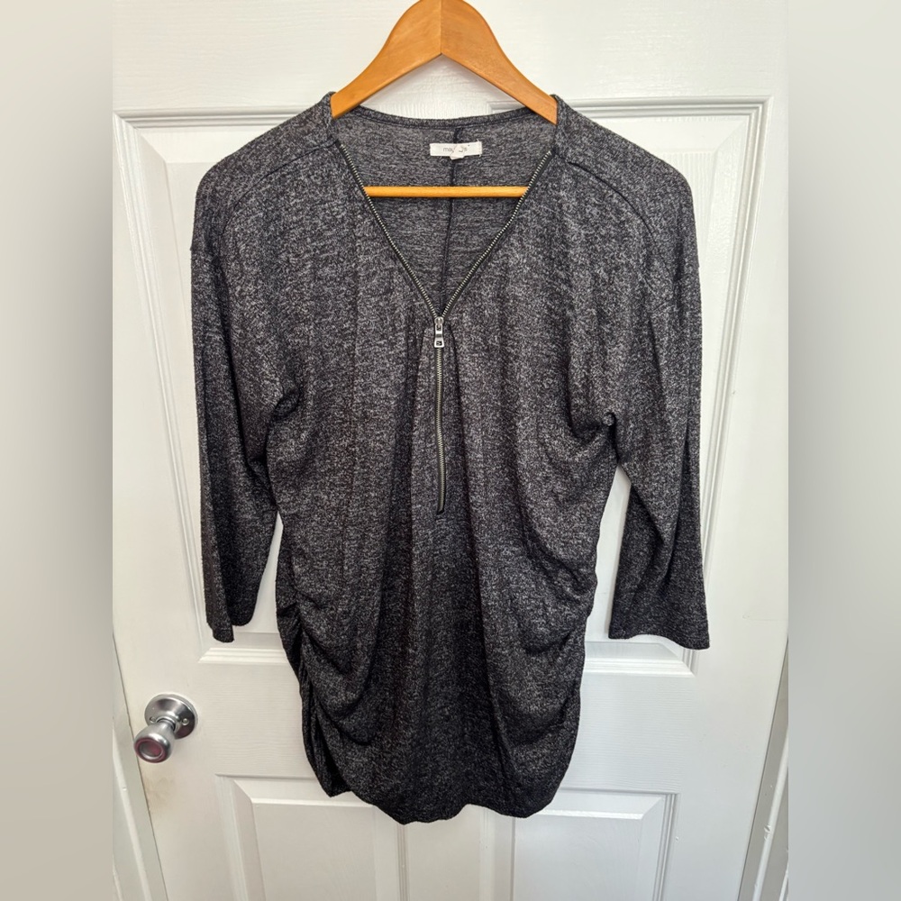 Maurices Soft Charcoal Heather Zip-Front Tunic